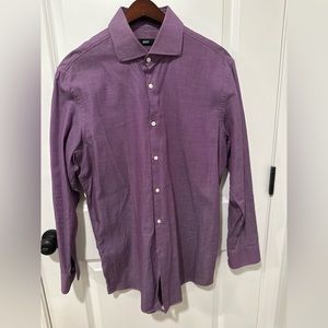 Hugo Boss Purple Patterned Dress Shirt - Neck 16 32/33